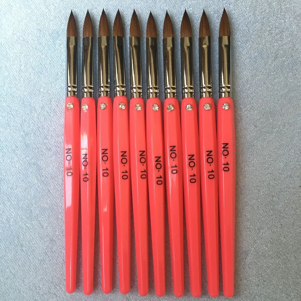 

Freeshipping Wholesale Nail Tools #10 New Design Pure kolinsky professional diamond and painting flower Nail acrylic brush