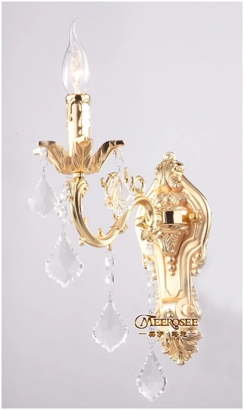 Классический хрустальный настенный светильник цветные бра из латуни бронзовый
