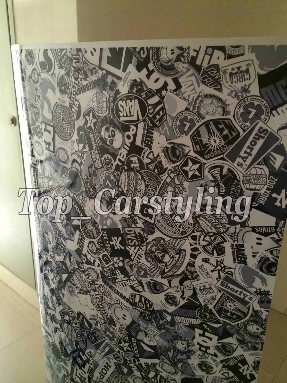 Черный и белый стикербомб виниловая пленка наклейка бомба без воздушных пузырей