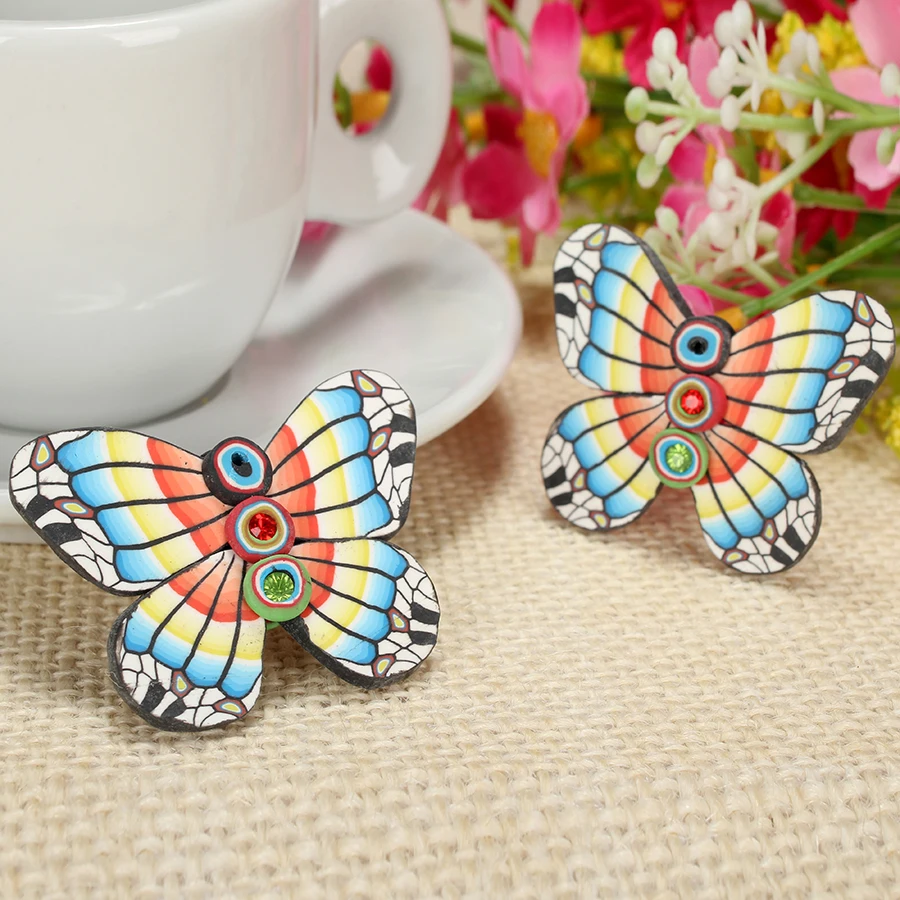 Бусины бабочки из полимерной глины ручной работы 10 шт./лот|polymer pendant|polymer clay pendantclay