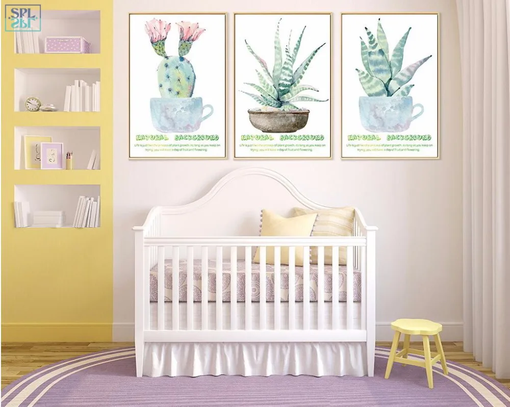 SPLSPL кактус суккуленты зеленый Растительный художественный принт скандинавский