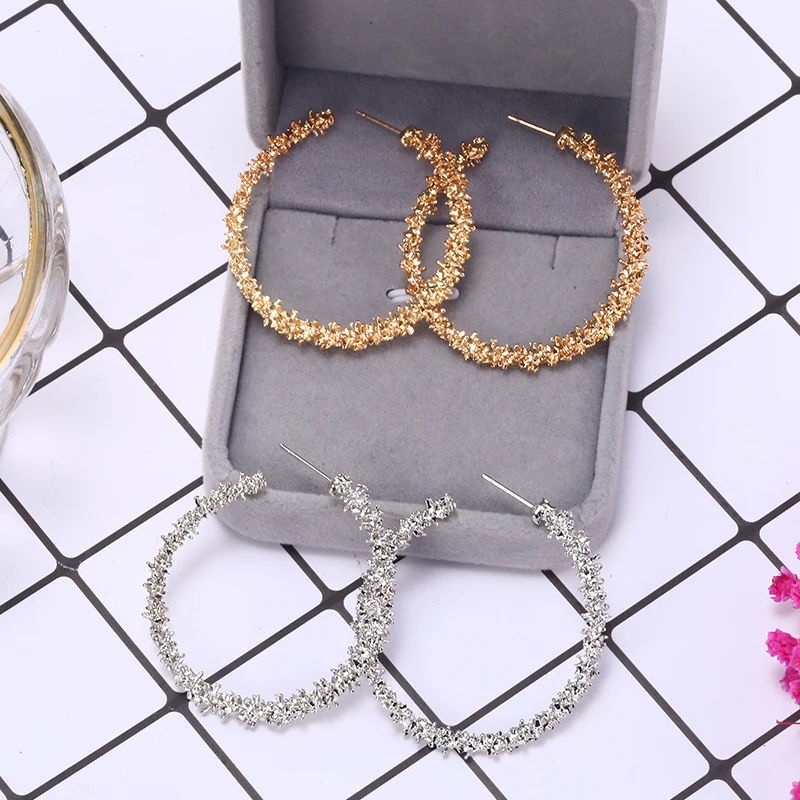 HOCOLE модные панк металлические серьги кольца для женщин Золотой/Серебряный цвет