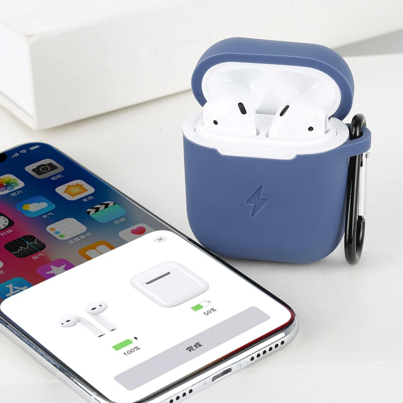 Беспроводное зарядное устройство Qi чехол для наушников силиконовый Apple
