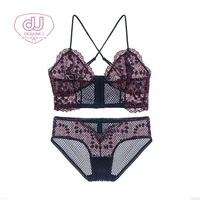 french ultrathin cup six row front hasp type bras suit sexy lace four color lace nothing steel ring underwear a piece of