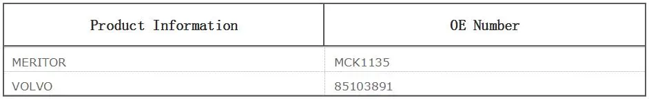 Запчасти для грузовиков Ремкомплект, тормозной суппорт VOE 85103891 MCK 1118 VOL-TRUCK
