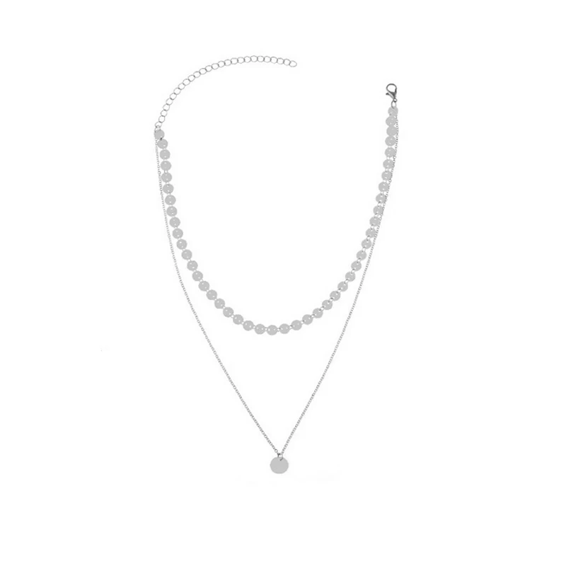 Disc Silver Banny розовый простой Звезда Сердце ожерелье-чокер с подвесками в дизайне Павлиньего хвоста для женщин золотой металл серебристого цвета короткая цепочка чокер воротник коллиеры - Окраска металла: Disc Silver