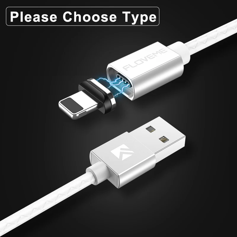 White Color Cable FLOVEME 3A Магнитный usb type-C кабель для iPhone 7/8/XR/XS Micro USB кабель Быстрая зарядка зарядное устройство кабель для samsung Xiaomi huawei - Цвет: White Color Cable