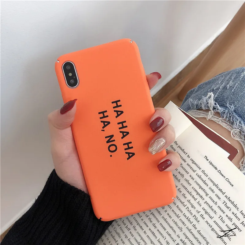 Простые оранжевые буквы для iPhone 6 7 8plus Xs Max/Xr Чехол мобильного телефона XR матовый