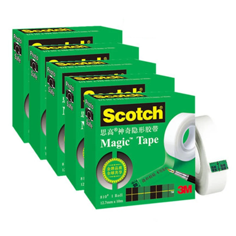 3m Scotch 810 волшебная лента 19 мм * 33 м (3/4IN 1299IN) 5 шт/ot невязкая клейкая канцелярские