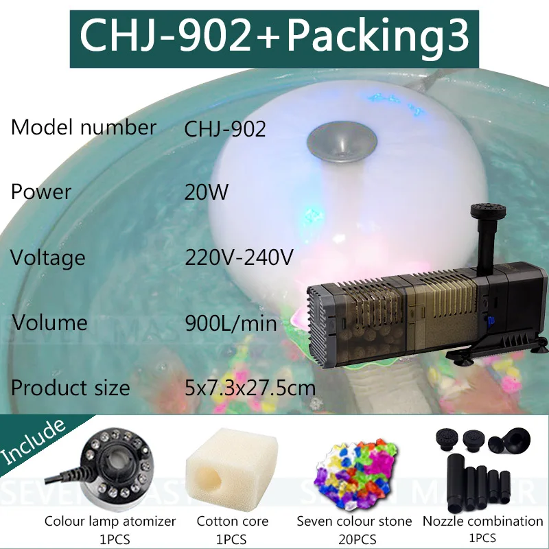 CHJ-902 x P3 Sunsun насос для фильтрации воды в аквариуме супер 5 в 1 аквариум погружной кислород воздуха внутренний насос аквариумный фонтан насос для фильтра - Цвет: CHJ-902 x P3