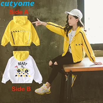 Yellow Girls Jacket Детская куртка с капюшоном для девочек, Повседневная Верхняя одежда для подростков, куртка, пальто, школьные костюмы для маленьких девочек, одежда для детей 10, 12, 13, 14 лет - Цвет: Yellow Girls Jacket