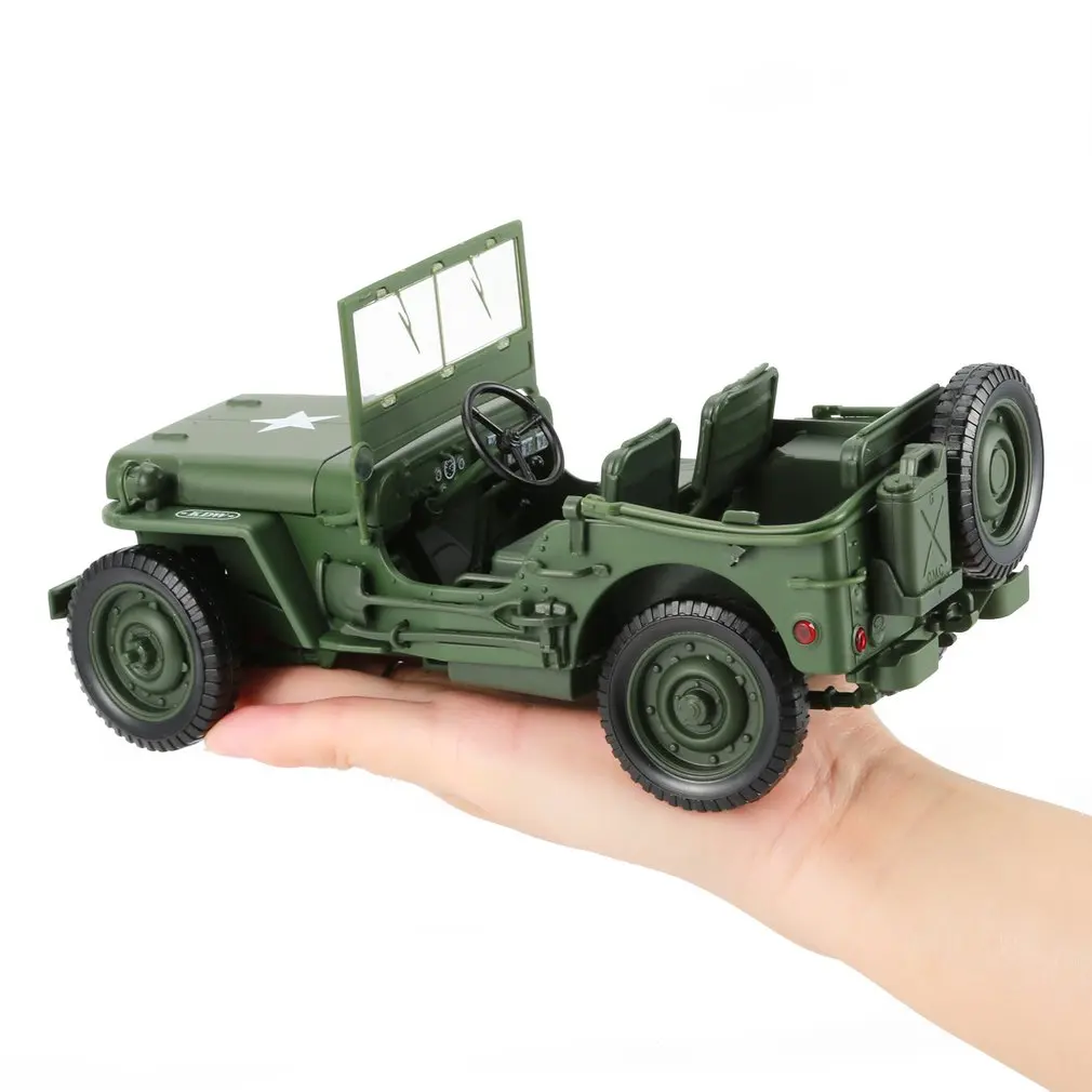 

Alloy Diecast 1:18 For Jeep Military Tactics Truck Car Model Opening Hood Panels To Reveal The Engine For Children Gift Toys