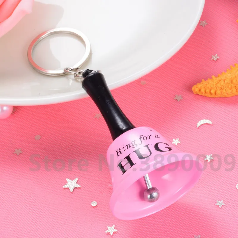 

100 Pcs Creative Bell Keychain Love Fashion Bag Pendant Letter LOVE BEER HAPPY COFFEE Keychain Accessories Hand Bell Keychain
