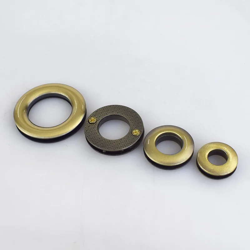 Brass 4 шт. Meetee 10-25 мм Металлические Уплотнительные кольца пряжки ушко застежки с винтами для висячих сумок ремень собачья цепь застежка аксессуары кожа ремесло - Цвет: Brass