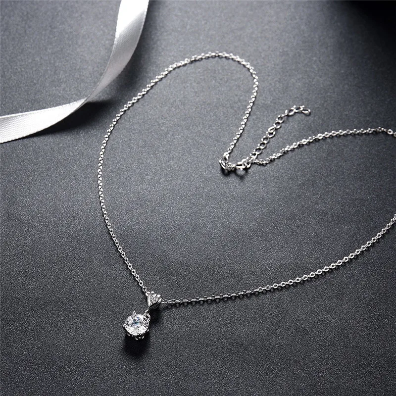 DODO 925 Sterling Silver Necklaces Heart Pendant &amp Long Link Chain Necklace Cubic Zirconia Jewelry Collar Colar de Plata SN59 | Украшения