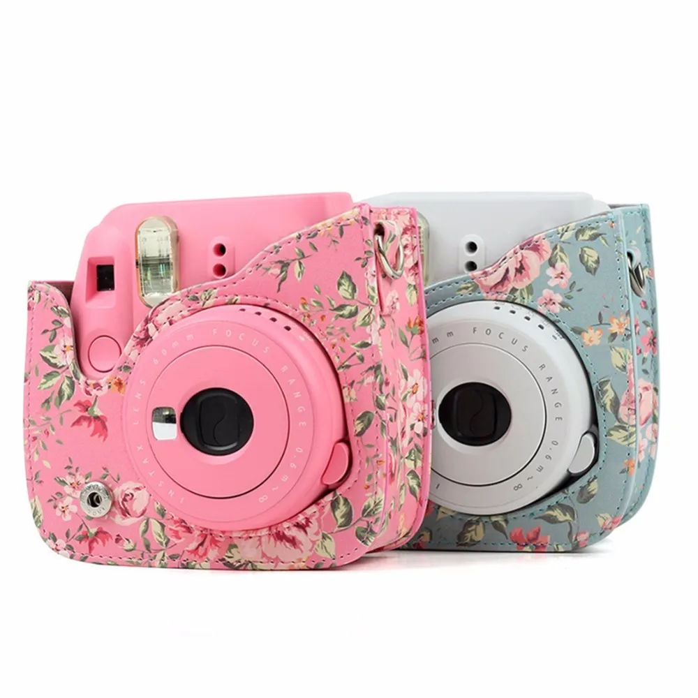 Для Fujifilm Instax Mini 8 + 9 Аксессуары для камеры цветы искусственная кожа мгновенной