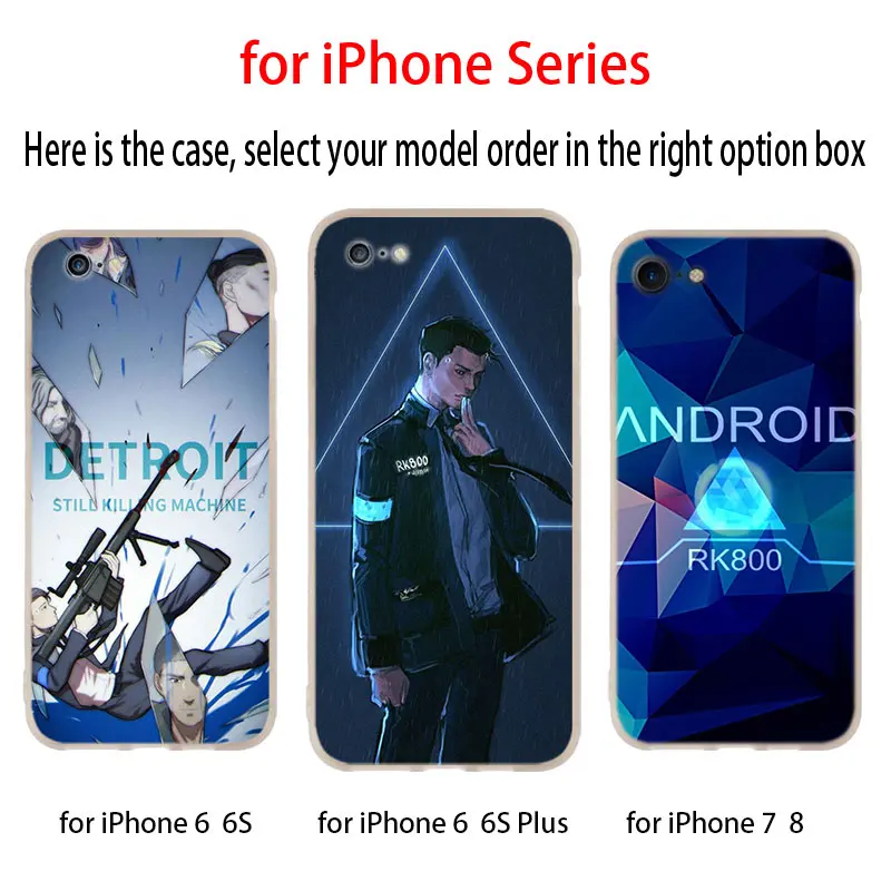 Detroit стать человека RK800 Коннор мягкий чехол для iPhone 12 11 Pro X XS Max XR 8 7 6 Plus 5s SE 2020 S 1 мини