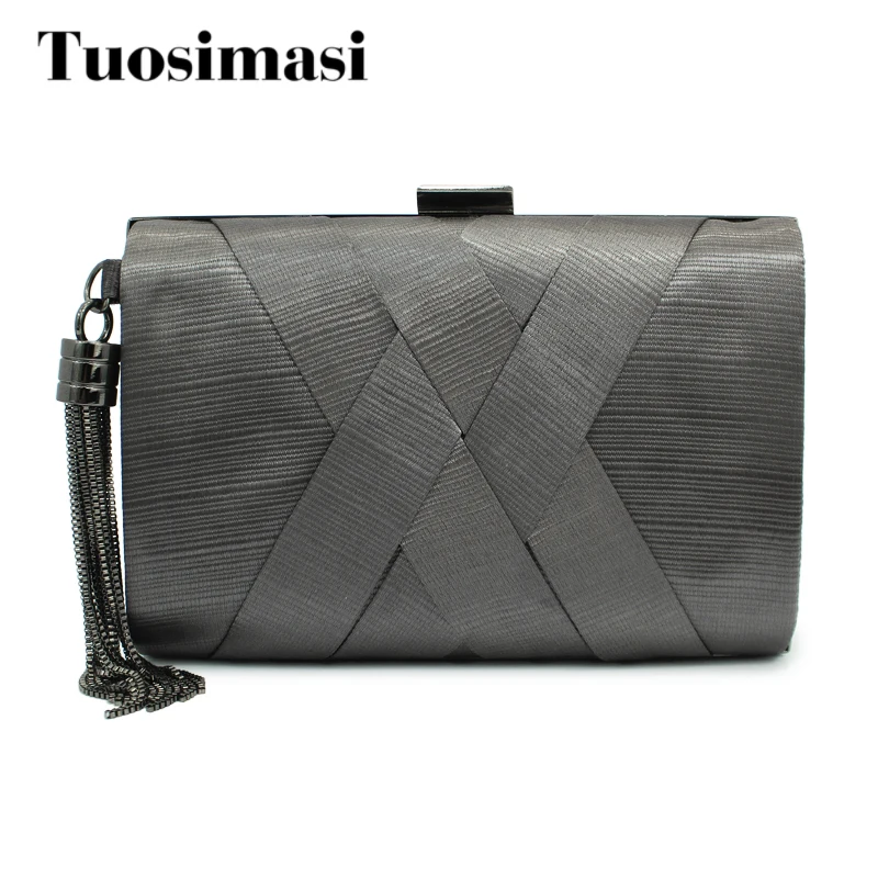 

grey color lady handbag cluth bag ladies party bag satin bags new design hot selling women chain bags(C070)