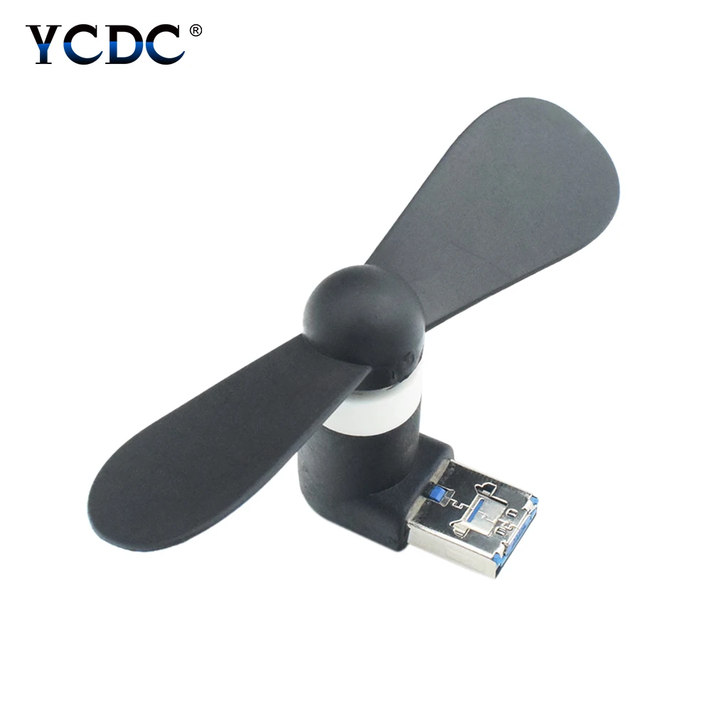 Black Красочный ТПЭ Пластик 5V 0.8A USB кабель+ кабель Micro USB вентилятор для мобильных телефонов Android планшет сильный ветер низкая Мощность потребления - Цвет: Black