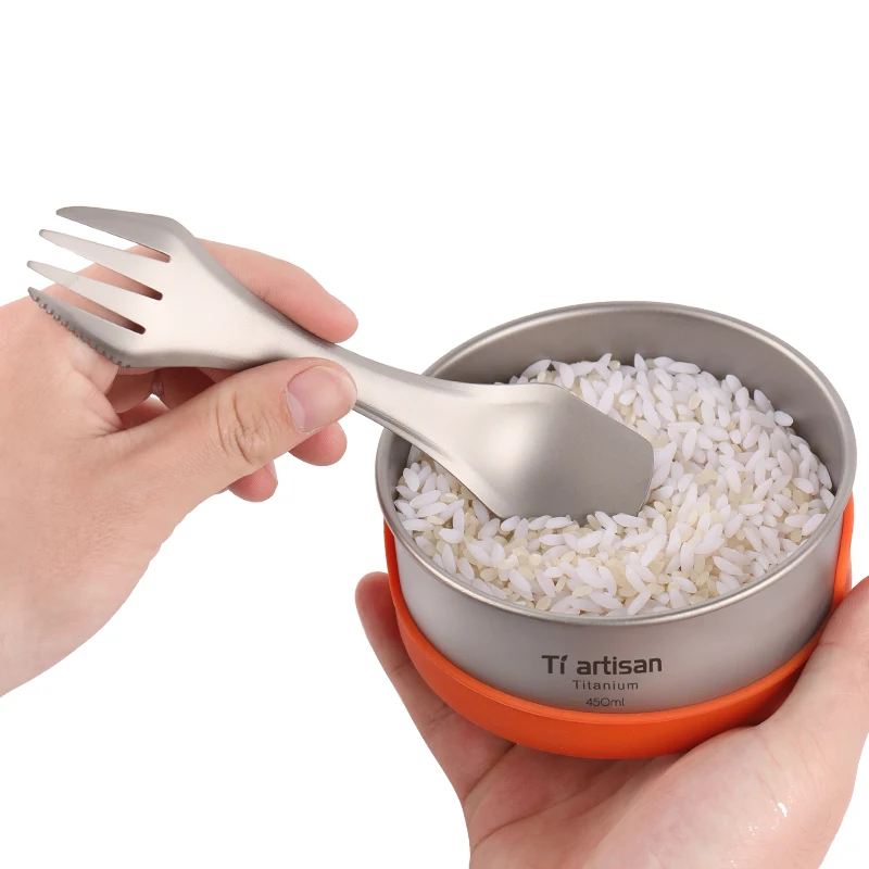 Tiartisan, чистый титан, миска для кемпинга, кастрюля, кастрюля, посуда, посуда, 400 мл или 450 мл