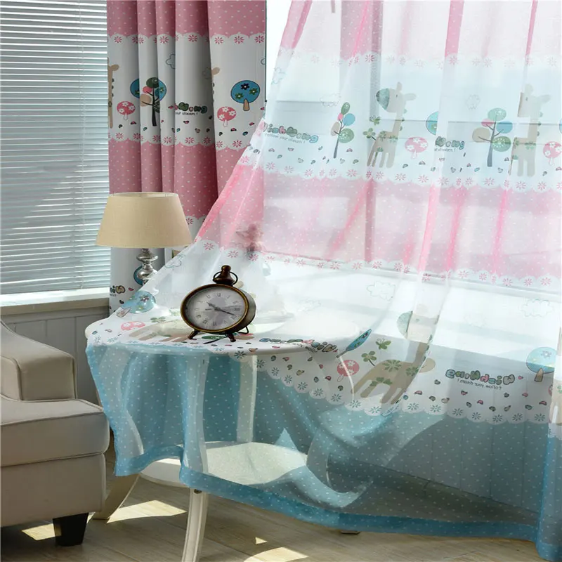 Мультяшная Милая затемненная занавеска С жирафом для детской комнаты детская