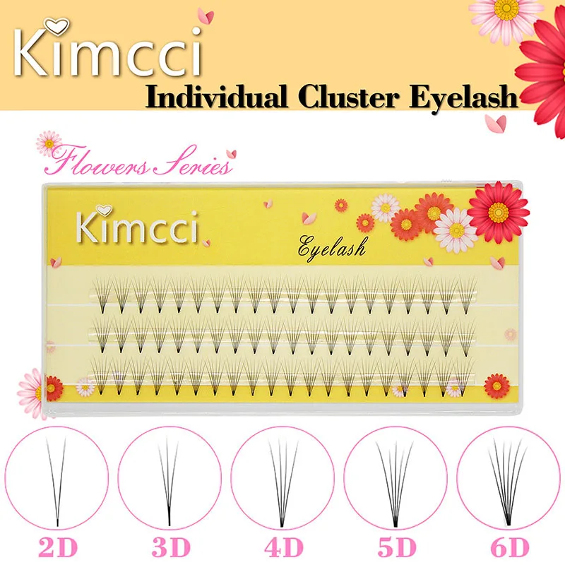 

Kimcci 2D/3D/4D/5D/6D Professional Individual Cluster Eyelashes Extension Natural Soft Black Grafting False Eyelash Makeup Cilia