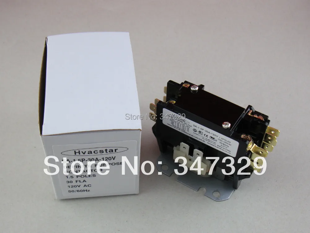 Hvacstar SA-1.5P-30A-120V 1 5 Pole 30FLA 120V AC Coil контактор определенного назначения DP |