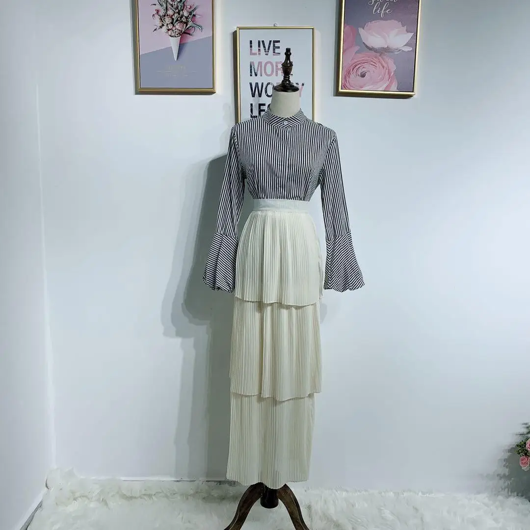 Многоярусные плиссированные женские юбки карандаш с высокой