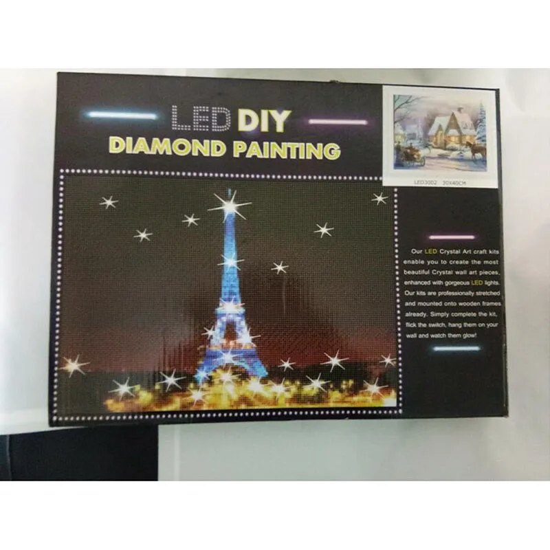 Светодиодная полнокруглая дрель 5D DIY Алмазная картина &quotЗимний замок&quot 3D