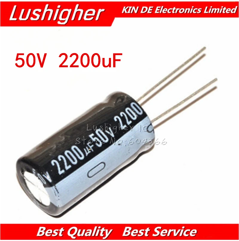 

10PCS 50V2200UF 16*25mm 2200UF 50V 16x25mm Aluminum Electrolytic Capacitor DIP