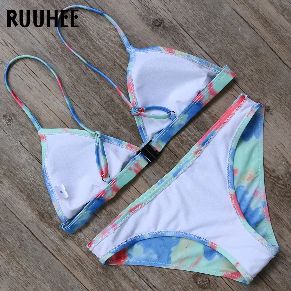 RUUHEE, сексуальный бикини, купальник, женский, Леопардовый, бикини, набор,, купальный костюм, пуш-ап, женская летняя пляжная одежда, с подкладкой, бикини