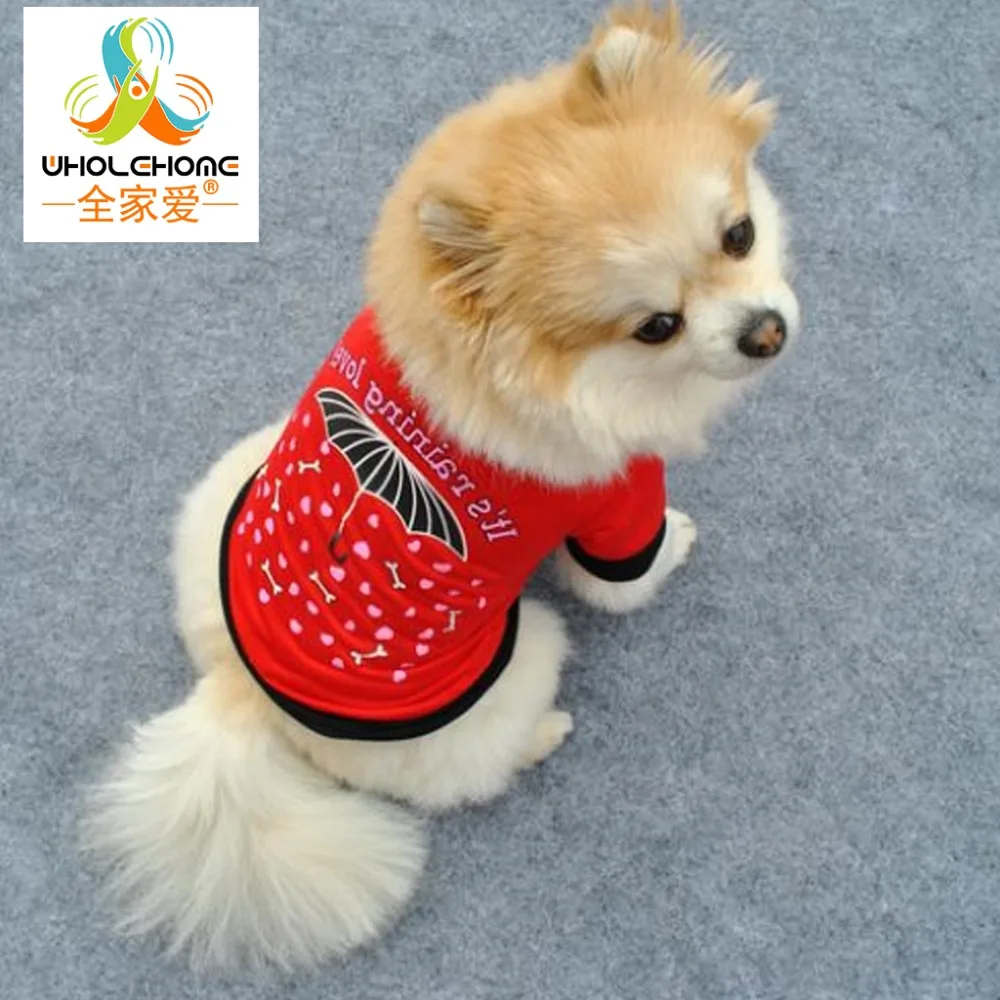 Милая красная футболка для собак и кошек одежда летний зонт прекрасное пальто