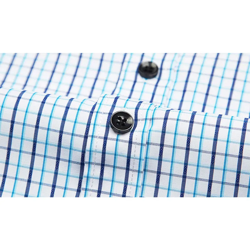 2016 New Fashion Summer Men Striped Shirt Short-Sleeve Cotton Dress Social Shirts For Man Size S-3XL Free Shipping | Мужская одежда