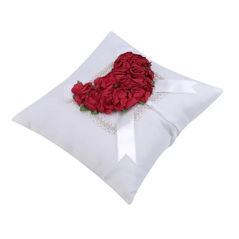 Red Romantic Rose Heart Square European Wedding Decor Cushion Party Supplies Ring Pillow Bedding Set | Дом и сад