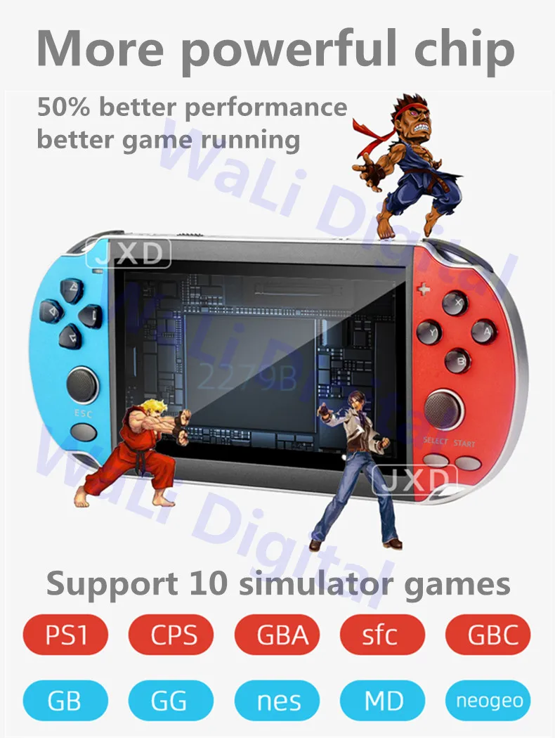 Классная 4,3 дюймовая цветная игровая консоль 40 ГБ, встроенная в 7500, игра для ps1/gg/cps/neogeo/gba/gbc/GB/snes/nes/sega, видео игровая Консоль MP4