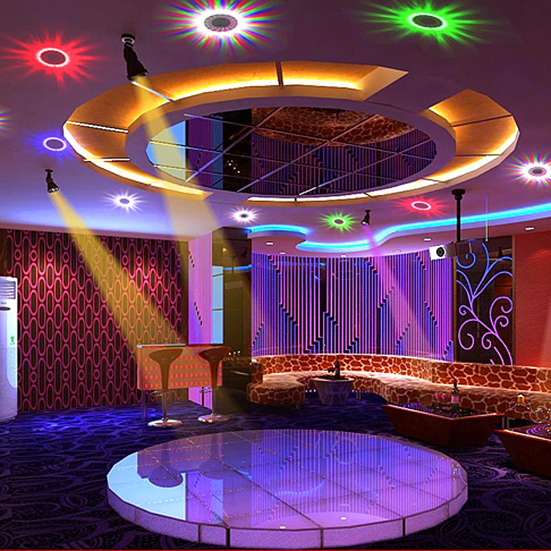 

48 LED 8W RGB stage Wall Light Sound Control Sensor Activated LED Disco Lamp Strobe for Dance Floor Bar DJ Home Party light show