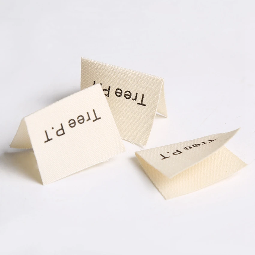 

ZeQi custom cotton label label sewing tags middle fold label design garment main label for kids