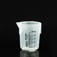 4pcslot 50ml plastic graduated beaker with scale cup laboratory chemistry set lab pp beaker