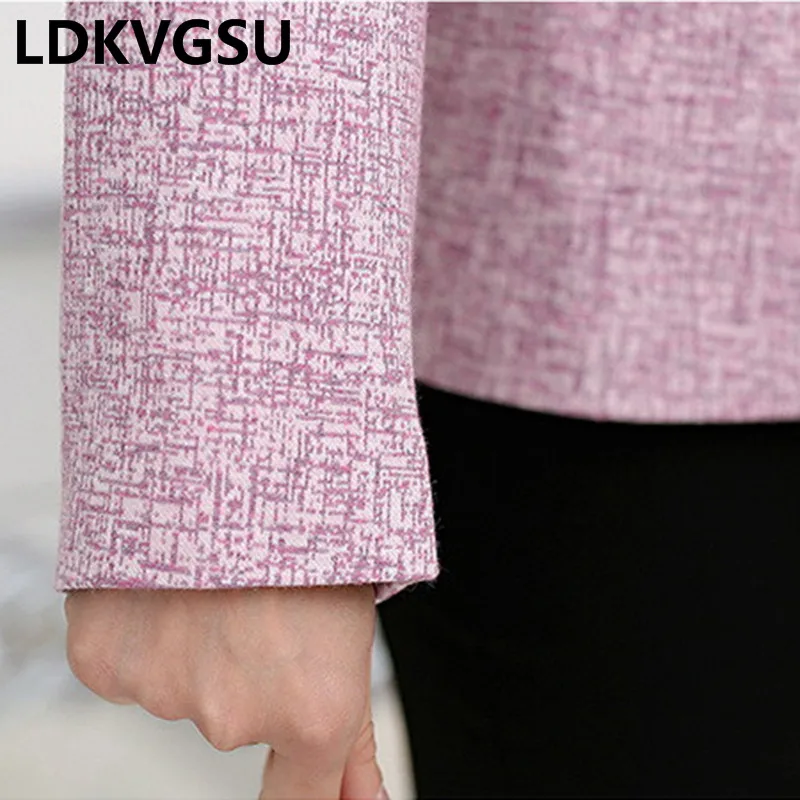 

Plus Size 4XL Blazer Mujer 2019 Casual Jacket Women Spring Autumn Single Breasted Two Buckle Slim Fit Lady Workwear Coat Is865