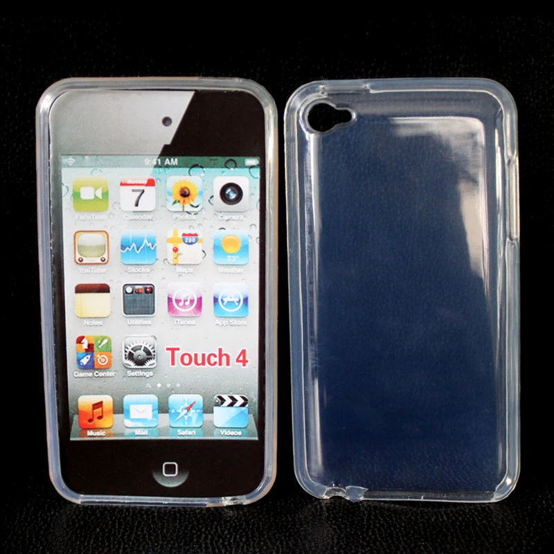 2 шт. Ясно Мягкие Силиконовые Case For Apple iPod Touch 4 4th ТПУ Прозрачная Задняя Крышка Для