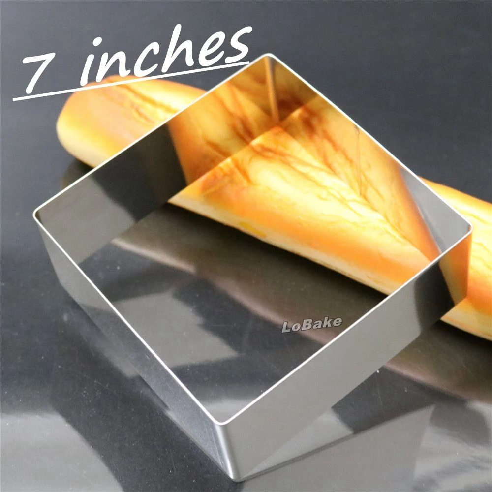7 inches square shape stainless steel mousse molds cheese chocolate mold fondant moldes para reposteria sugarcraft cooking tools | Дом и сад