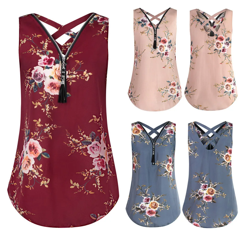 Женский жилет на молнии Повседневная летняя футболка большого размера с