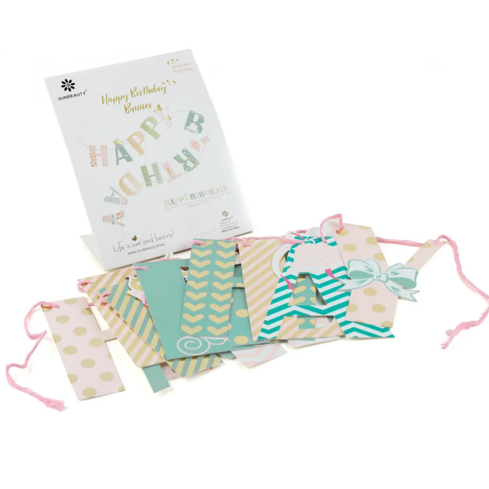 Princess Happy Birthday Banner Striped Polka Dots Baby Girl Party 1st Shower Supplies | Дом и сад