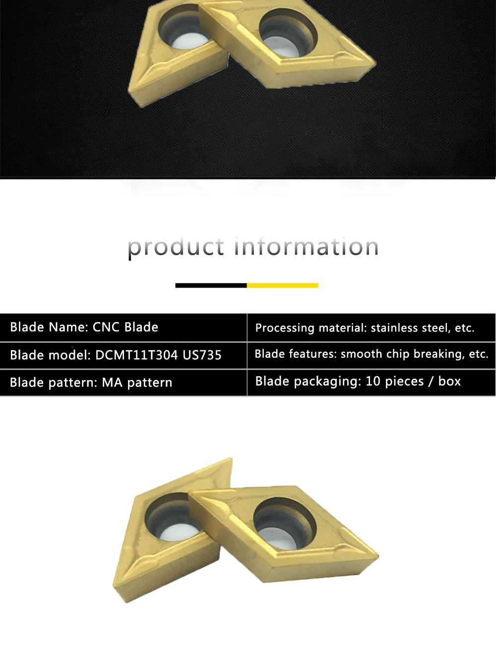 DCMT11T304 US735 dcmt32,51 10 шт. внешние токарные инструменты твердосплавные вставки токарный резак токарный инструмент токарные вставки