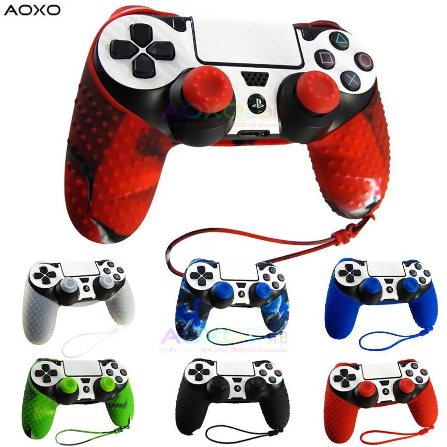 Камуфляжный силиконовый гибкий гелевый резиновый чехол AOXO для контроллера Sony