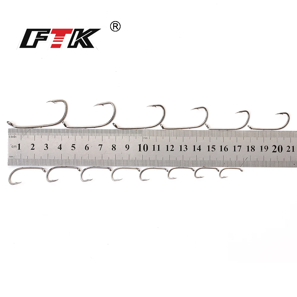 FTK Fishhooks Fish Hook Baitholder Sharp Fly Hooks 5/0 #-1/0 # с