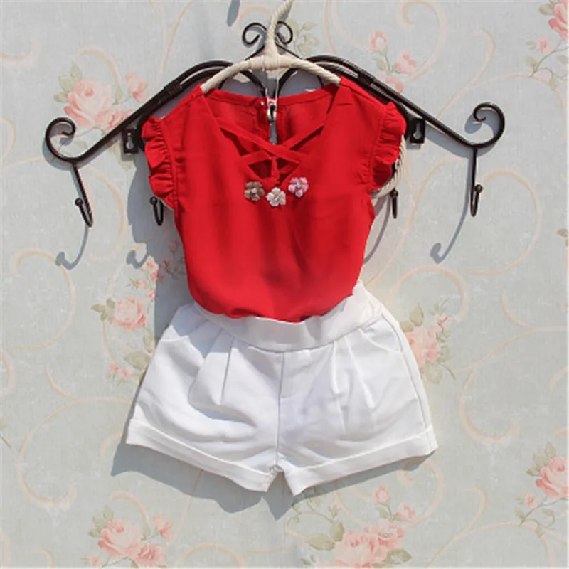 Детская шифоновая блузка без рукавов на Возраст 3 15 лет|children girl blouses|girls blouseshirts for