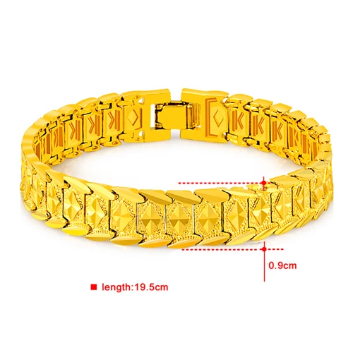 pure Gold Color Bracelets &amp Bangles for women men 24k gold GP 8MM 9mm 10mm wide bracelet womens wedding jewelry Drop Shipping | Украшения