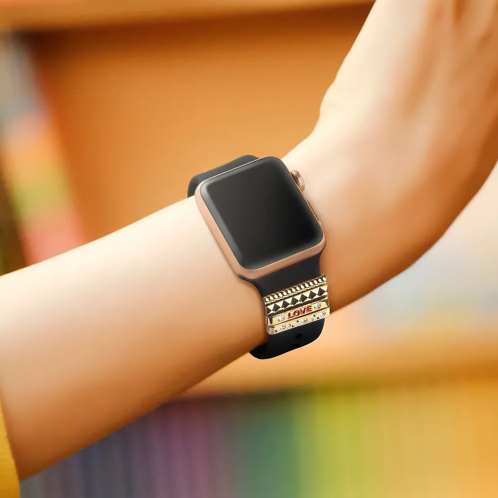 OSRUI декоративное кольцо орнамент для Apple Watch ремешок 42 мм 44 40 38 iwatch из нержавеющей