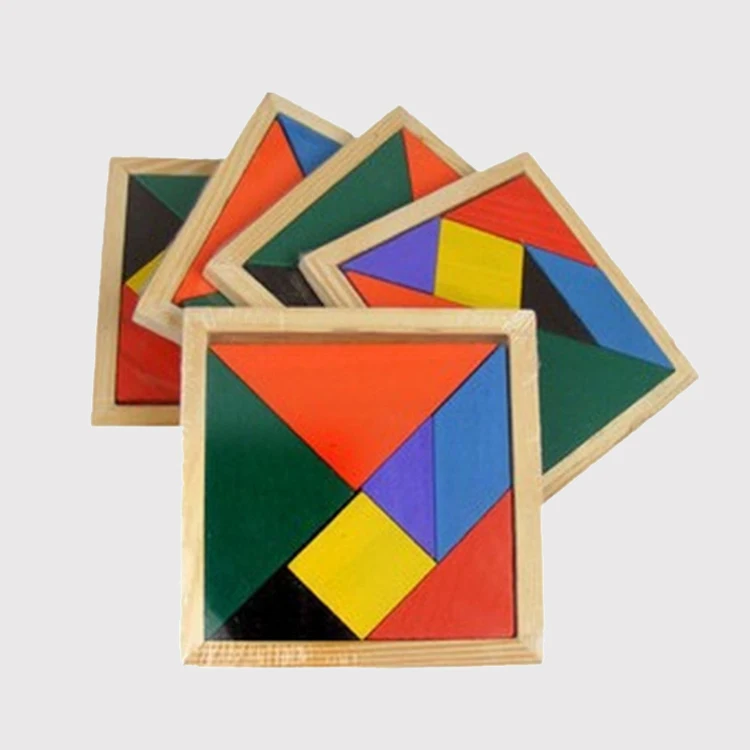 Деревянные Tangram 7 шт головоломки игрушки для детей Обучающие образовательные